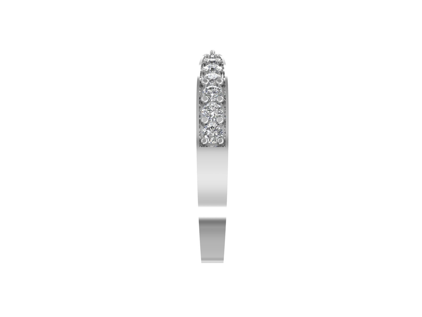 Radiant V-Cut Diamond Band Ring – Elegant White Gold Accent with Micro Pavé Sparkle | DS IMPEX Exclusive