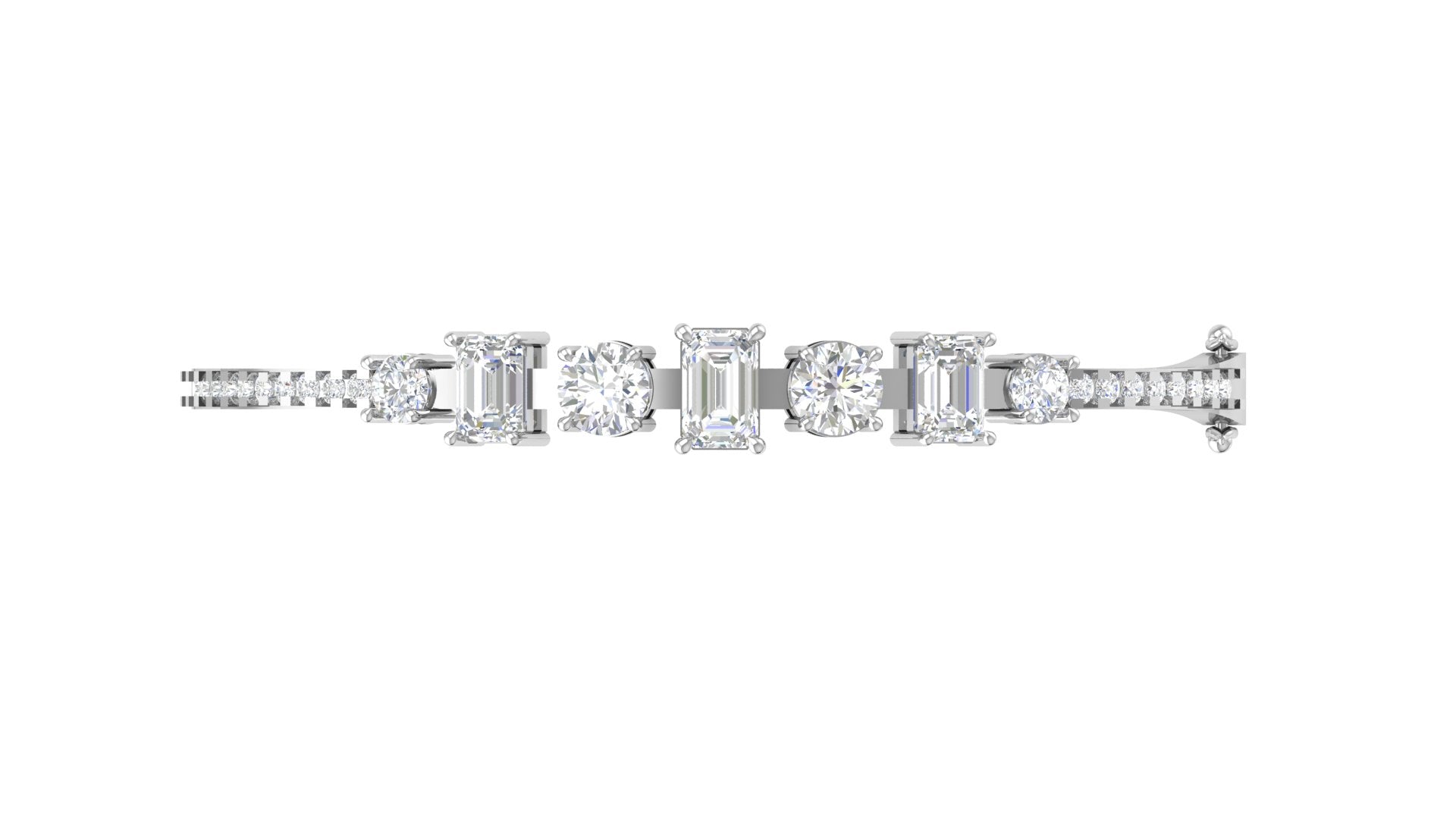 Emerald & Round Cut Diamond Bangle – 18K Gold Elegant Wristwear