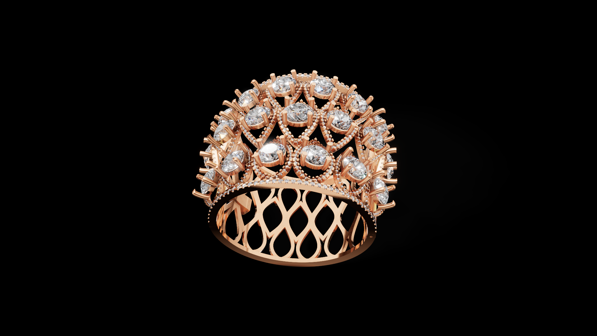Regal Lattice – Grand Diamond Mesh Bangle | DS IMPEX Couture Series