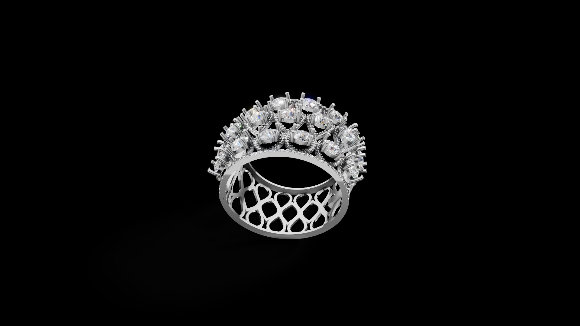 Regal Lattice – Grand Diamond Mesh Bangle | DS IMPEX Couture Series