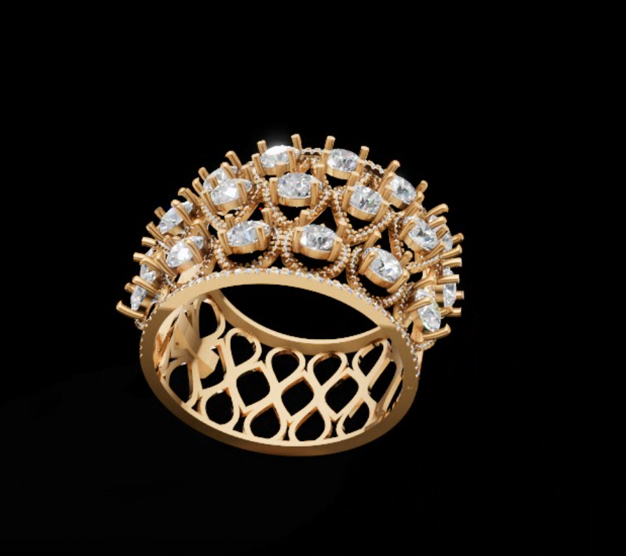 Regal Lattice – Grand Diamond Mesh Bangle | DS IMPEX Couture Series