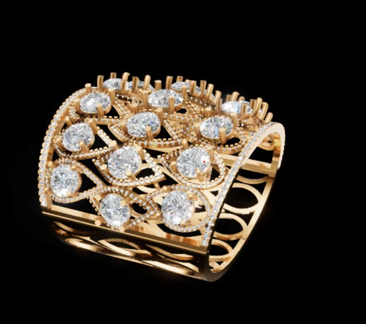 Regal Lattice – Grand Diamond Mesh Bangle | DS IMPEX Couture Series