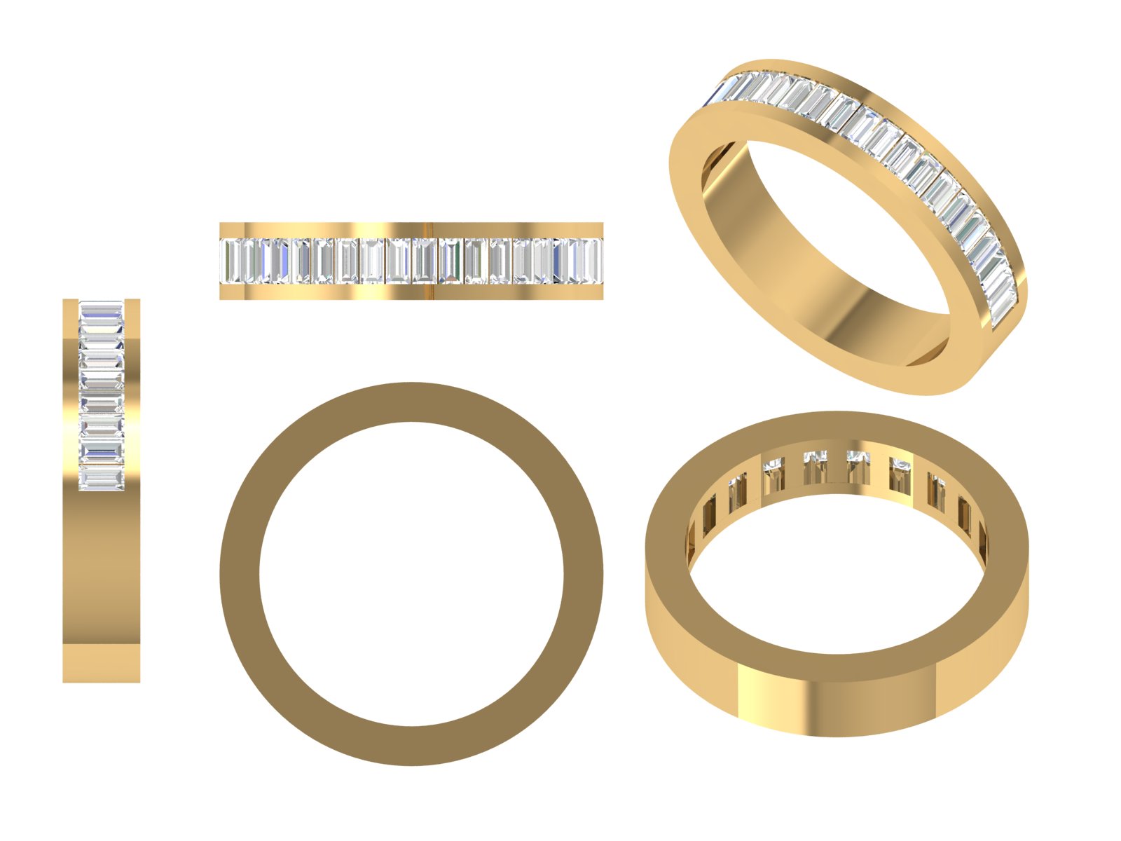 "Linear Luxe" – Baguette Diamond Channel Band in 14K Rose Gold