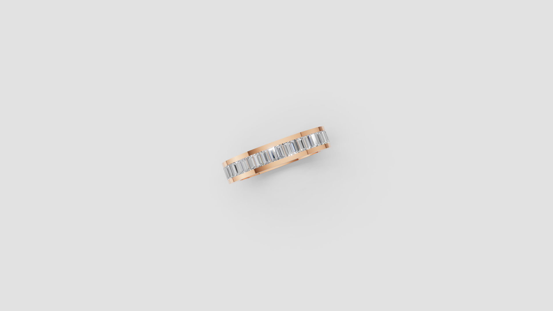 "Linear Luxe" – Baguette Diamond Channel Band in 14K Rose Gold