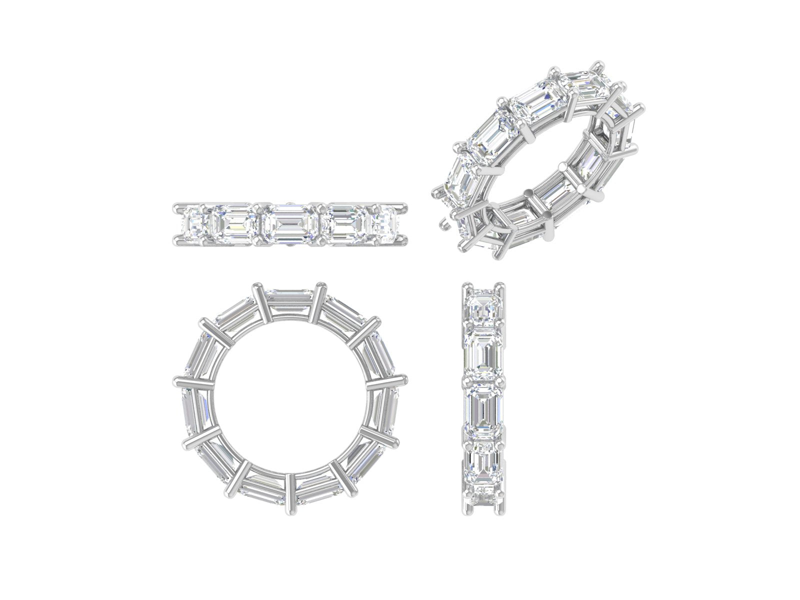 "Regalia Luxe" – Emerald-Cut Eternity Statement Ring in 18K Rose Gold ✨