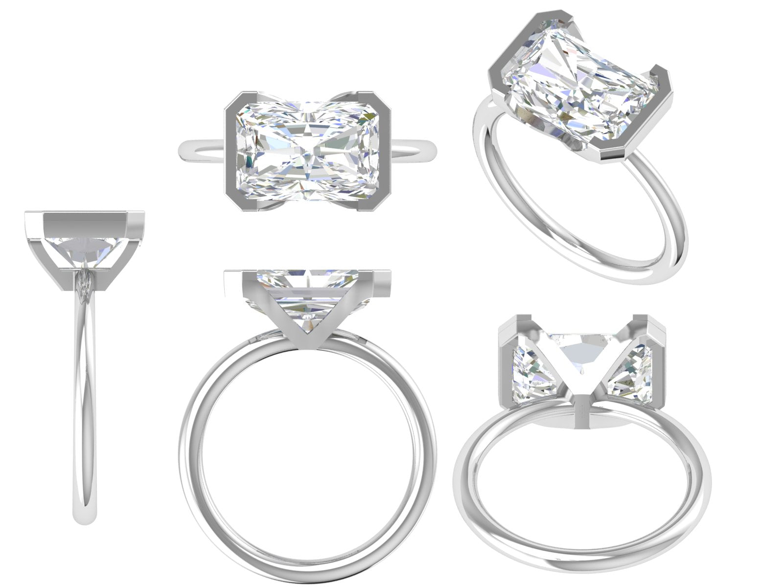 "Luna Prism" – Princess-Cut Solitaire Ring in Classic Rose Gold Elegance 👑