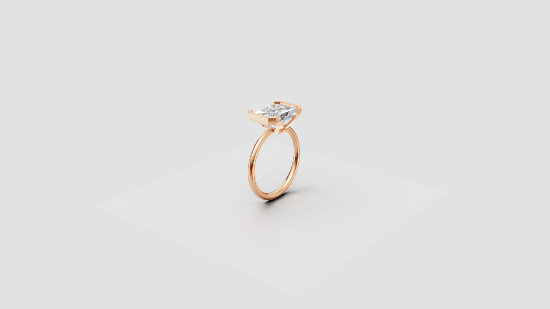 "Luna Prism" – Princess-Cut Solitaire Ring in Classic Rose Gold Elegance 👑