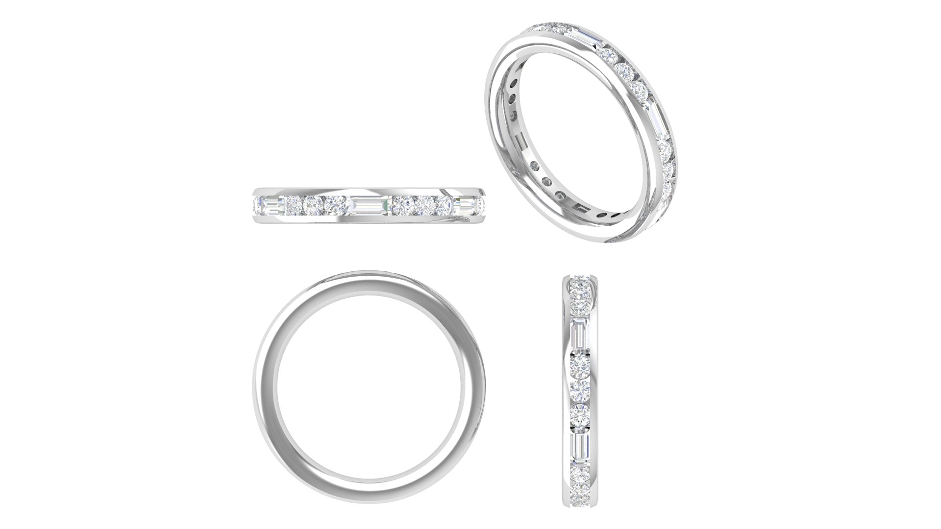 "Elysian Glow" – Sleek Baguette Diamond Eternity Band in 18K Rose Gold 💍