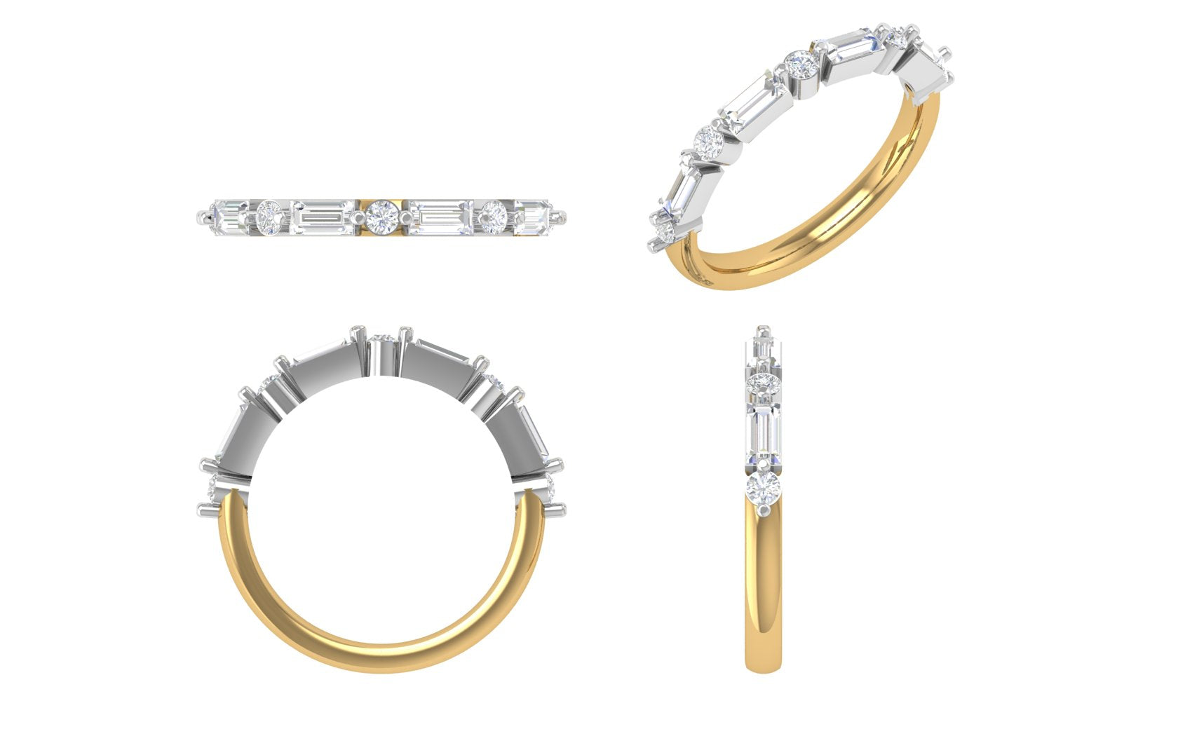 "Celeste Harmony" – Elegant Rose Gold Diamond Ring with Mixed-Cut Sparkle 💫