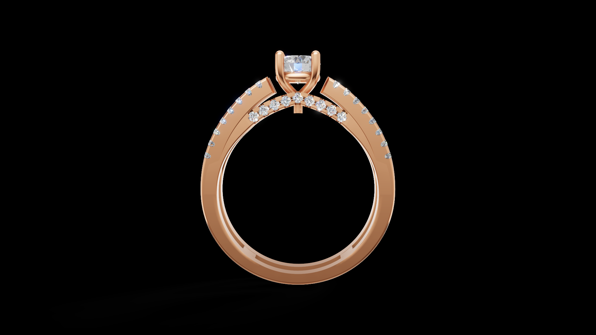 Aurora Embrace – Dual-Band Rose Gold Diamond Ring Set
