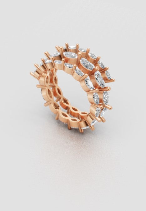 Marquise Elegance Eternity Band – Rose Gold Brilliance