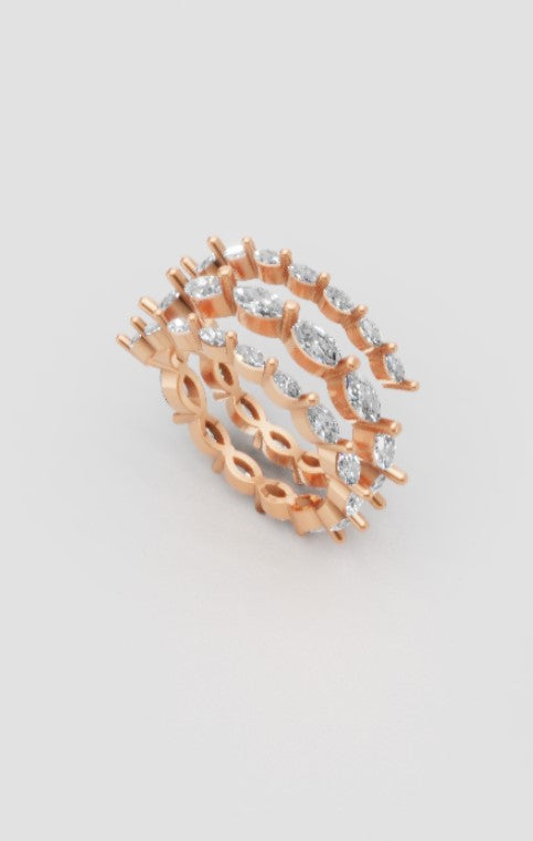 Marquise Elegance Eternity Band – Rose Gold Brilliance
