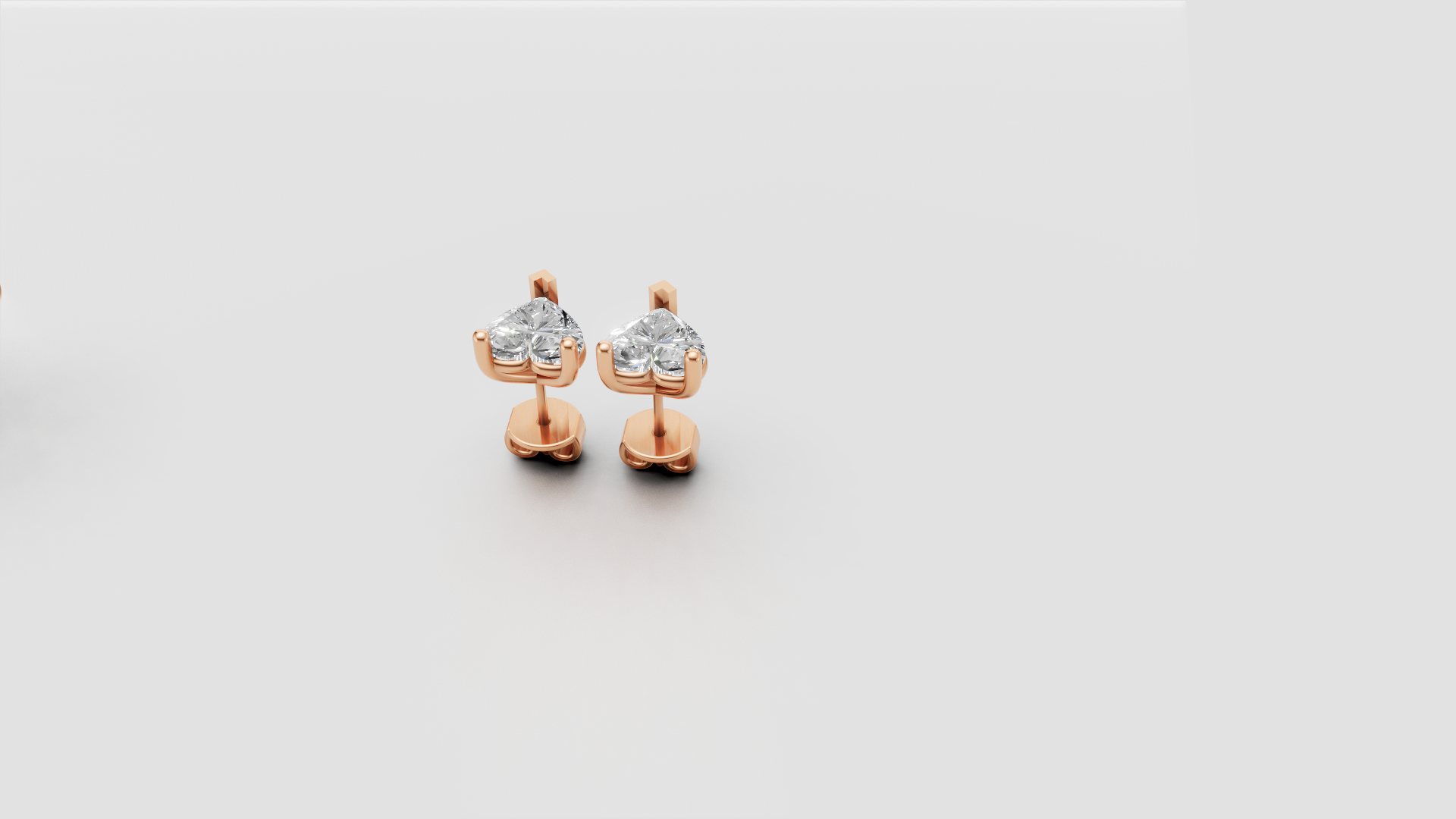 "Amora Spark" Heart-Shaped Stud Earrings in Rose Gold ✨