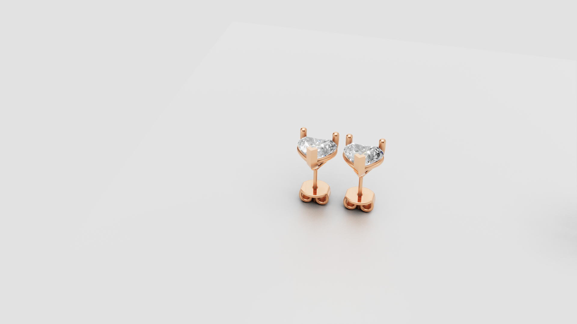 "Amora Spark" Heart-Shaped Stud Earrings in Rose Gold ✨