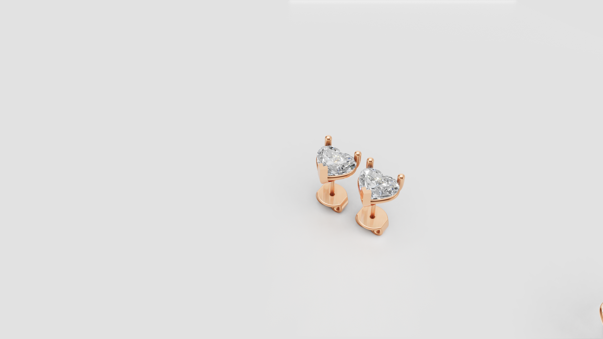 "Amora Spark" Heart-Shaped Stud Earrings in Rose Gold ✨