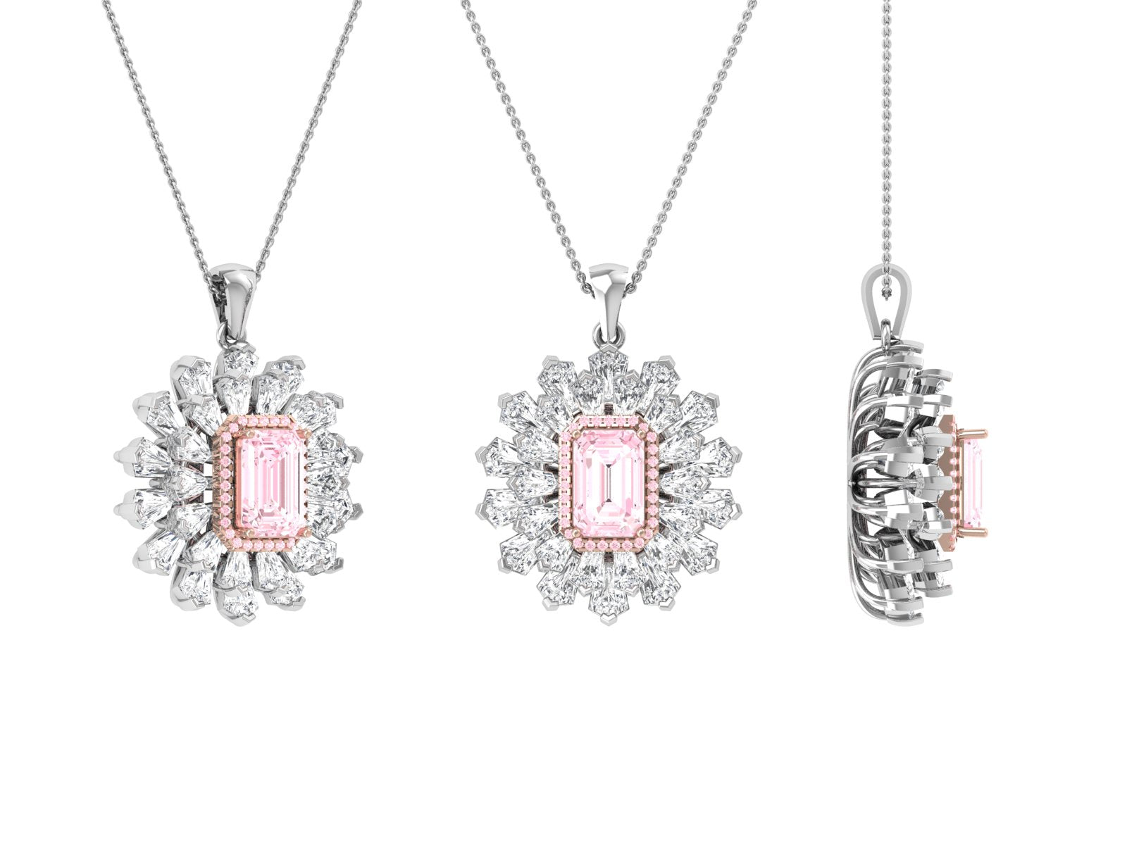 Ethereal Blossom Pendant Necklace – Pink Radiance Edition