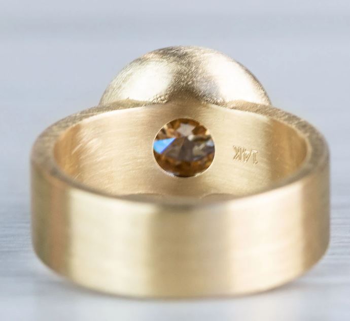 Golden Orbit Bezel-Set Ring – Sleek Radiance Collection