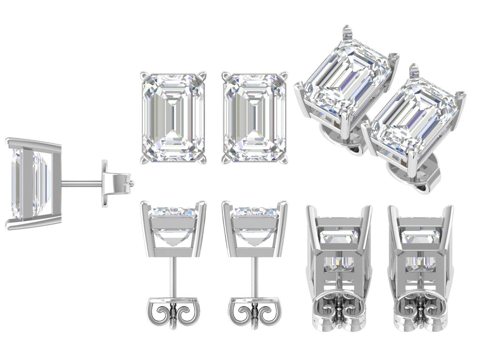 "Lumière Luxe" Emerald-Cut Stud Earrings in Rose Gold ✨