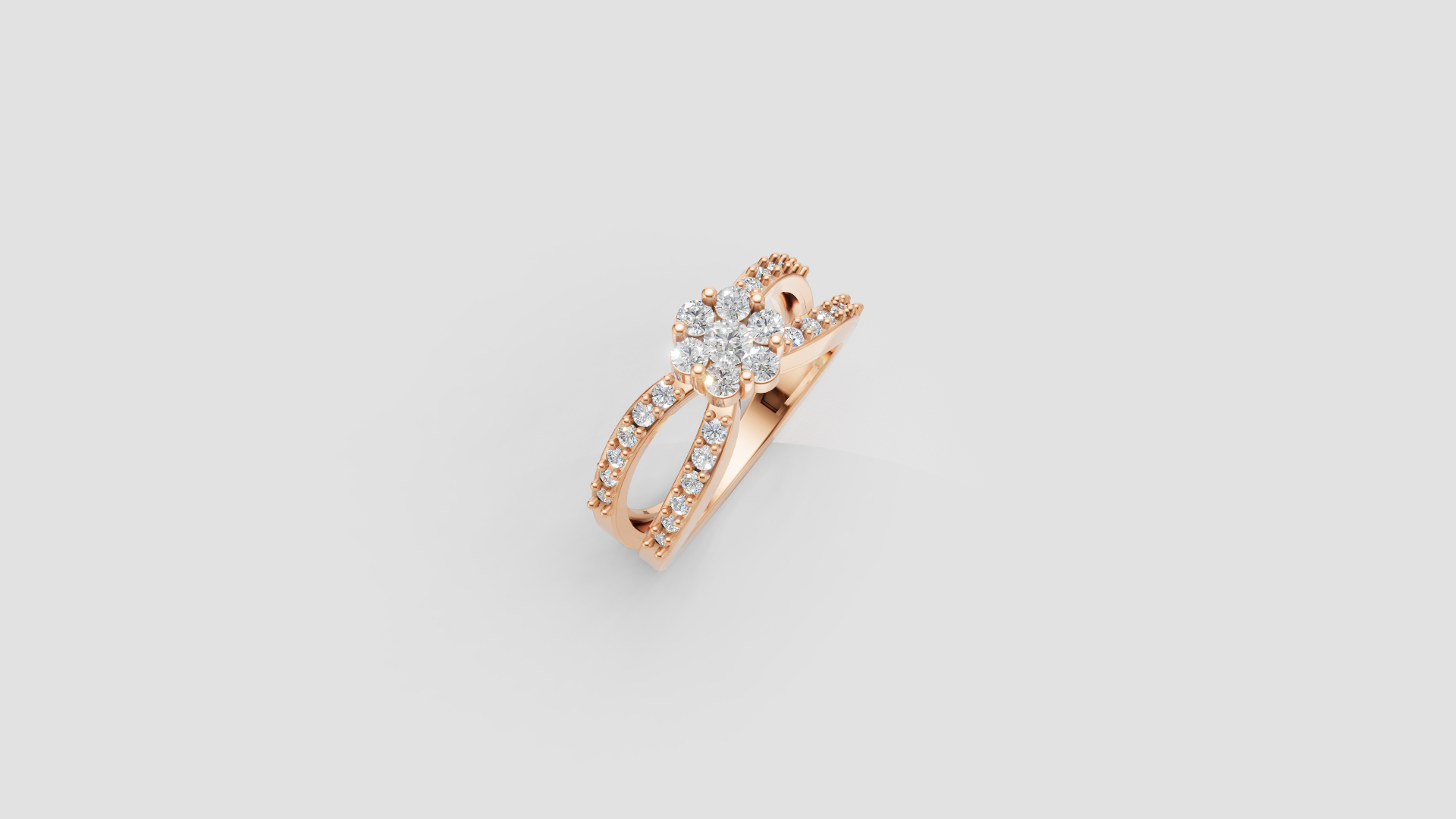 Rose Radiance Dual-Band Halo Diamond Ring 💖✨