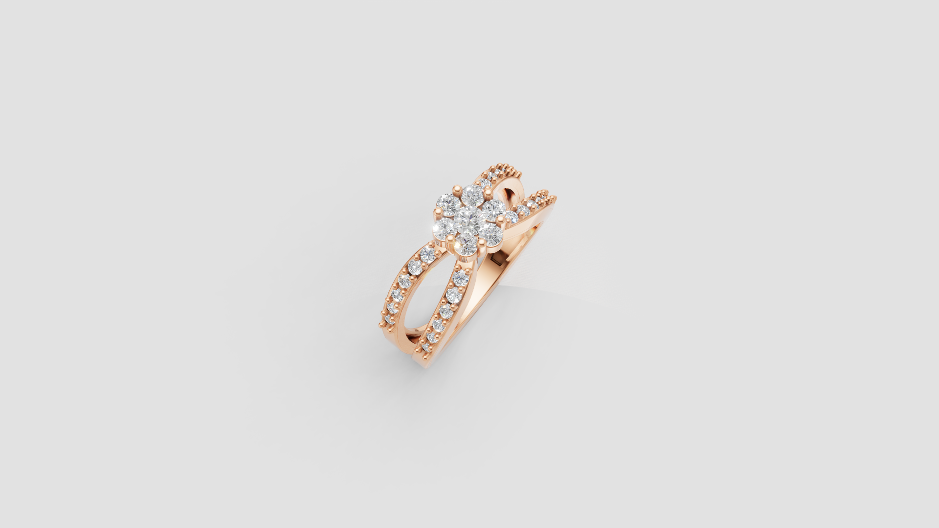 Rose Radiance Dual-Band Halo Diamond Ring 💖✨