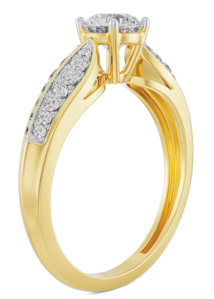Golden Bloom Split Shank Ring – Radiant Classic Elegance
