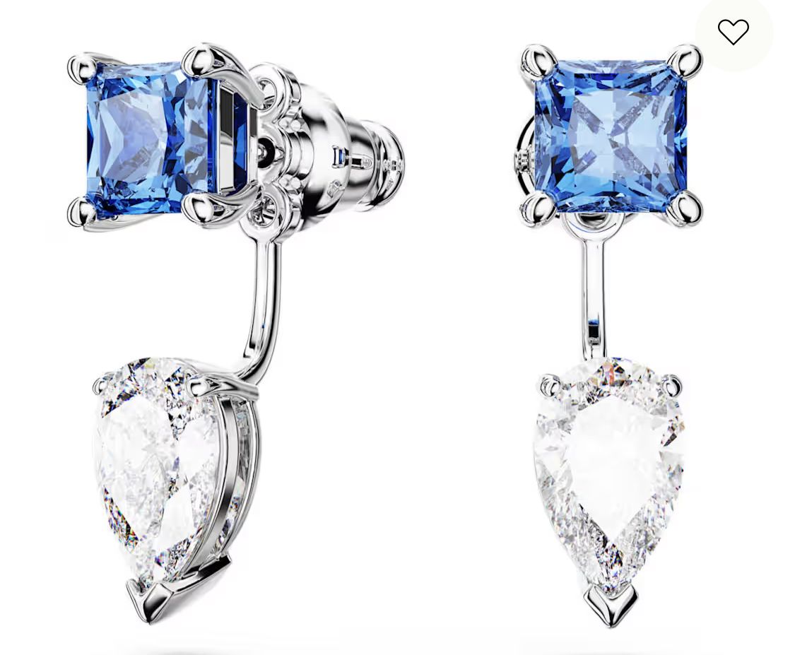 Midnight Spark Drop Earrings – Regal Blue & Diamond Elegance
