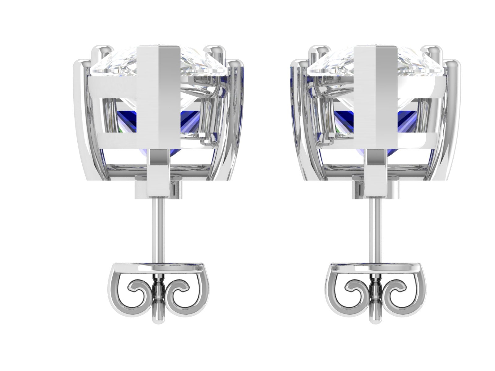 Midnight Spark Drop Earrings – Regal Blue & Diamond Elegance