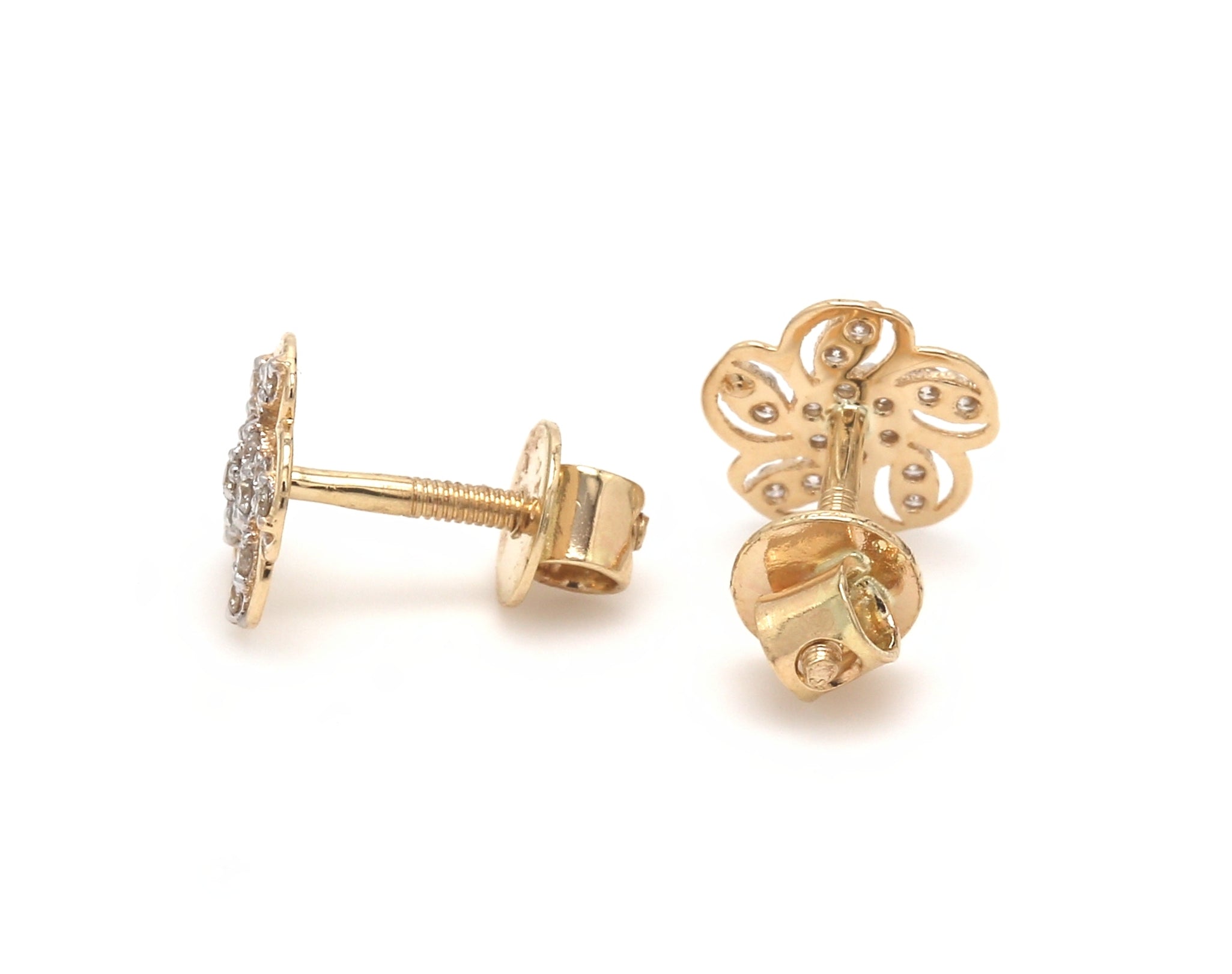 Petal Bloom Diamond Studs – Classic Floral Elegance