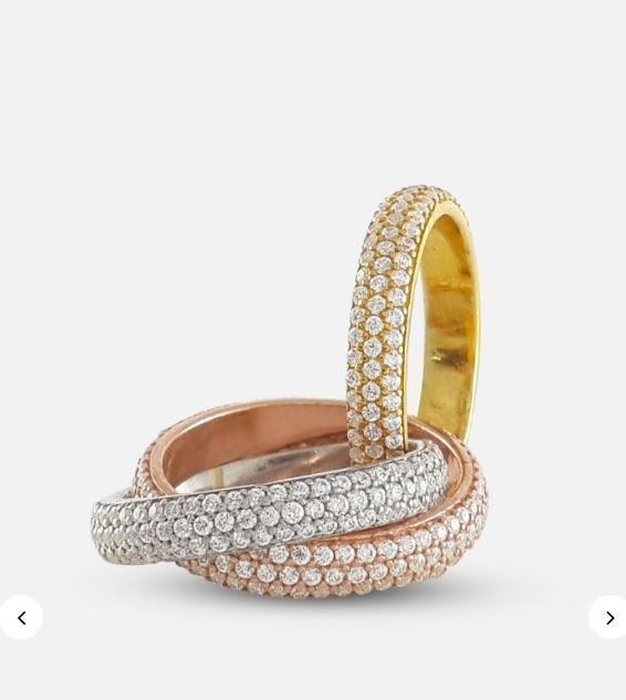 Trinity Sparkle Band – Triple-Tone Harmony in Gold & Brilliance