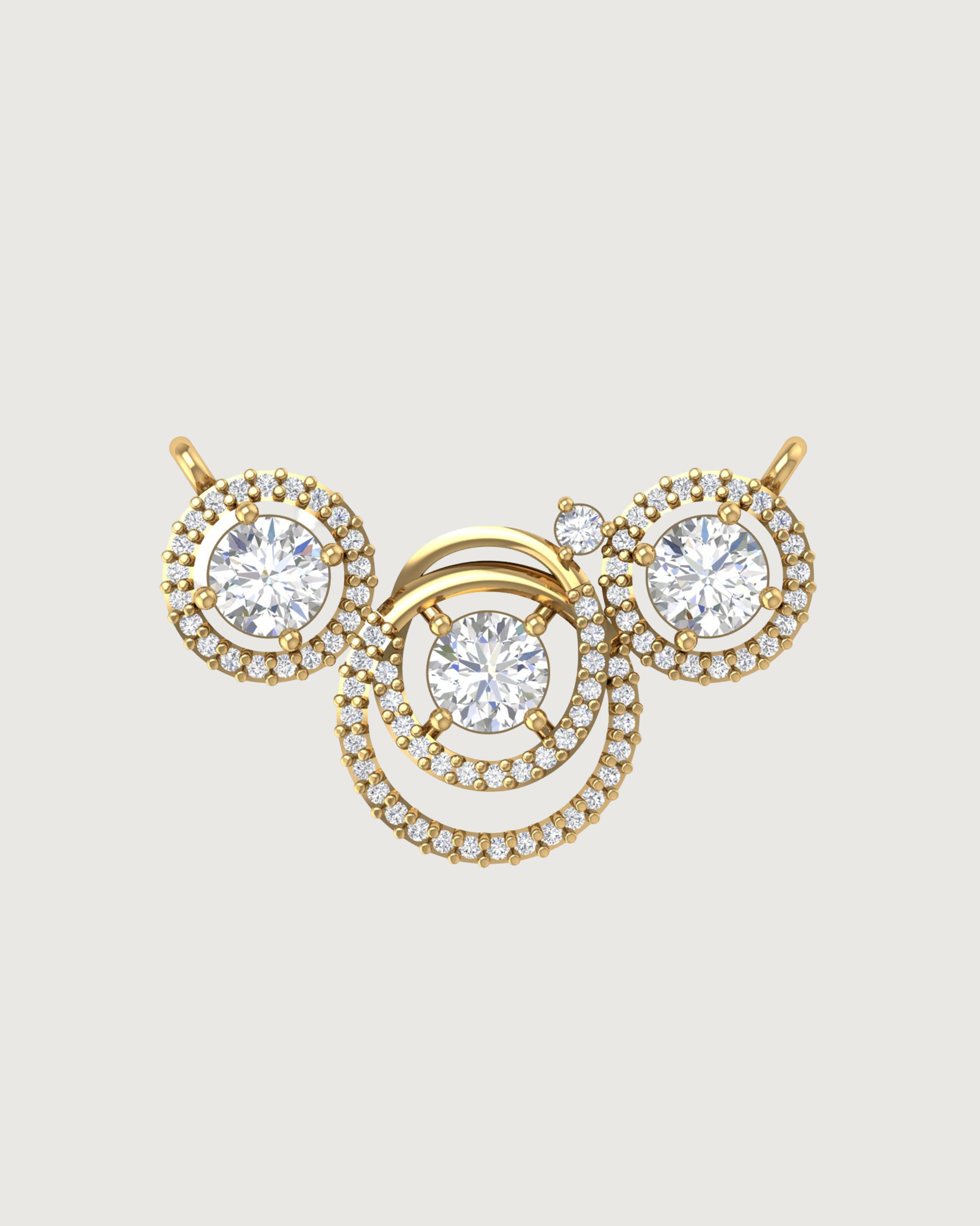 Rose Gold Mangalsutra with Triple Circular Pendant | DsImpexByDhruti Signature Edition