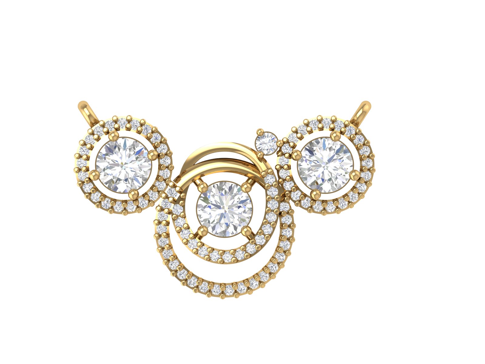 Rose Gold Mangalsutra with Triple Circular Pendant | DsImpexByDhruti Signature Edition