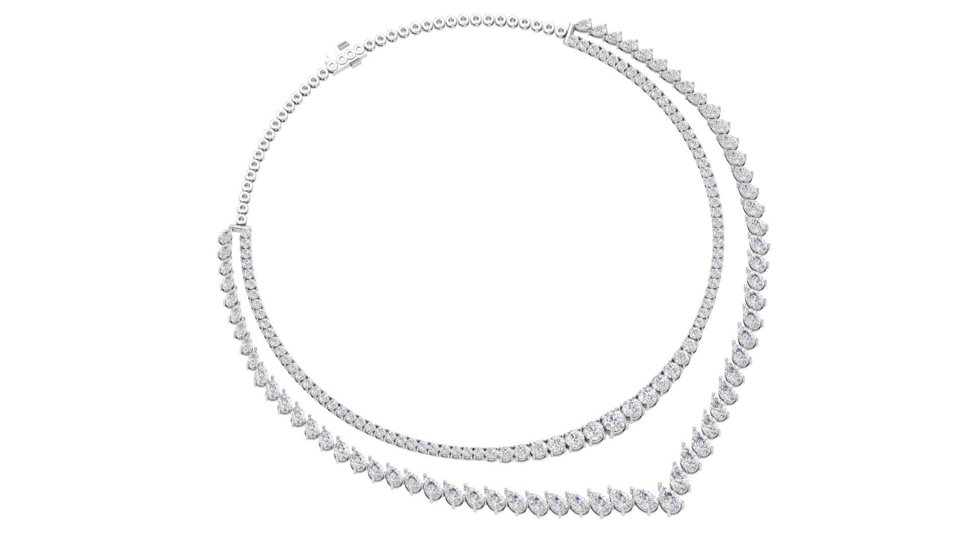 Eternal Glow Dual Diamond Necklace – Classic Glamour, Twice the Sparkle 💫