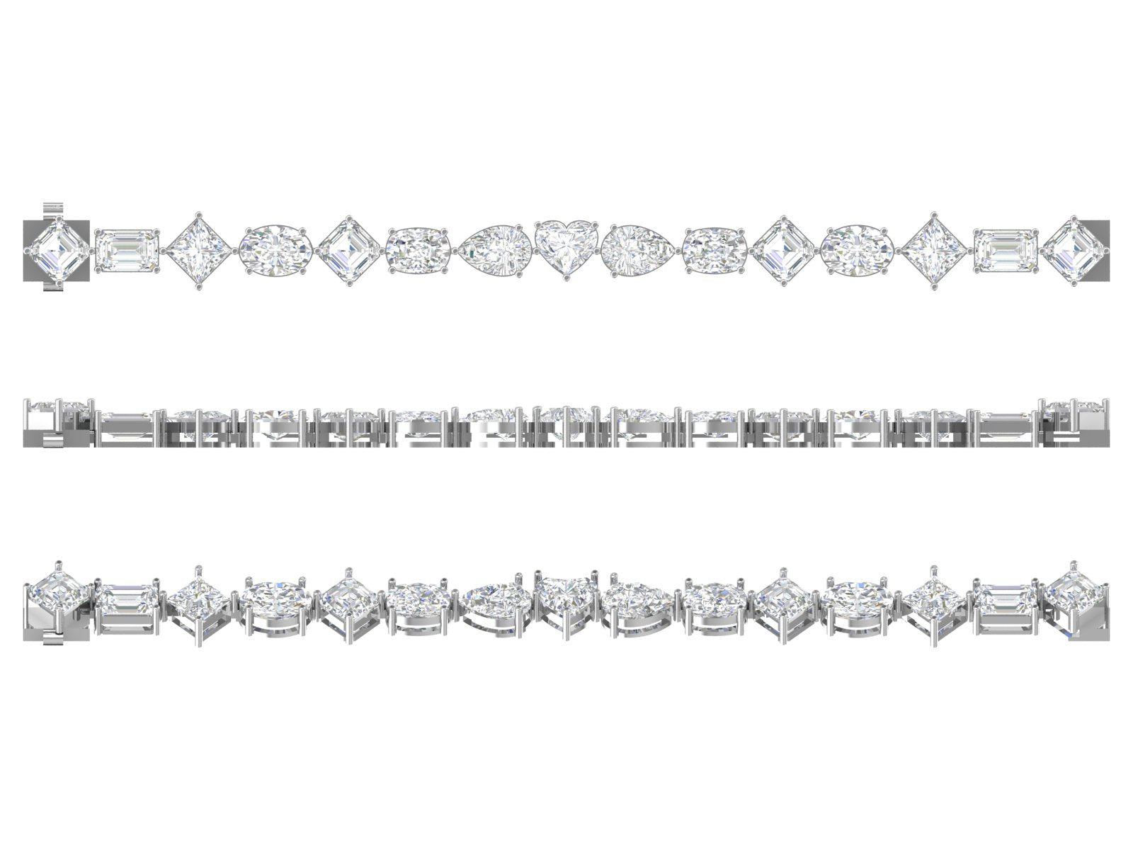 Symphony of Cuts Diamond Bracelet – Rose Gold Radiance in Every Facet
