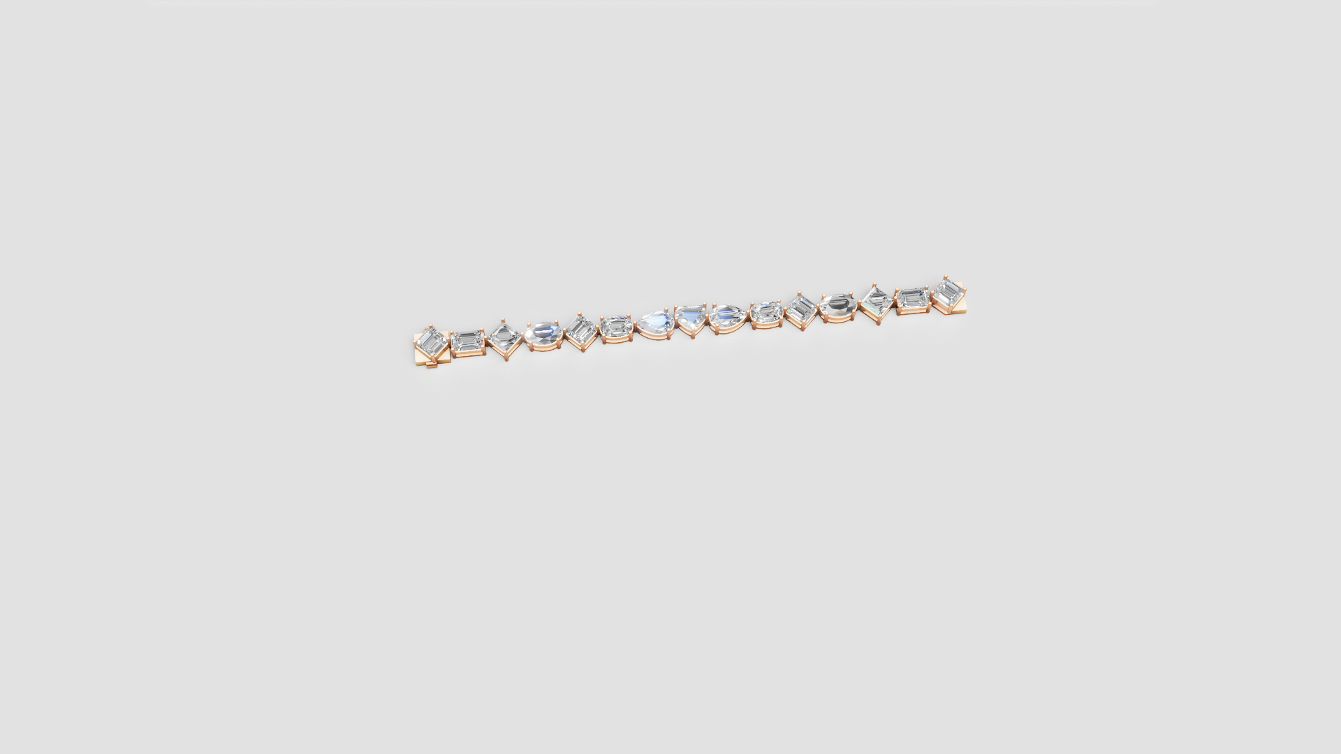 Symphony of Cuts Diamond Bracelet – Rose Gold Radiance in Every Facet