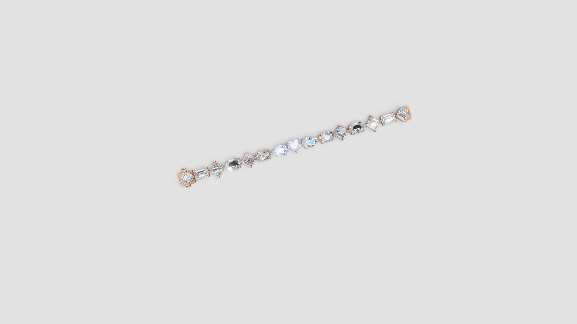 Symphony of Cuts Diamond Bracelet – Rose Gold Radiance in Every Facet