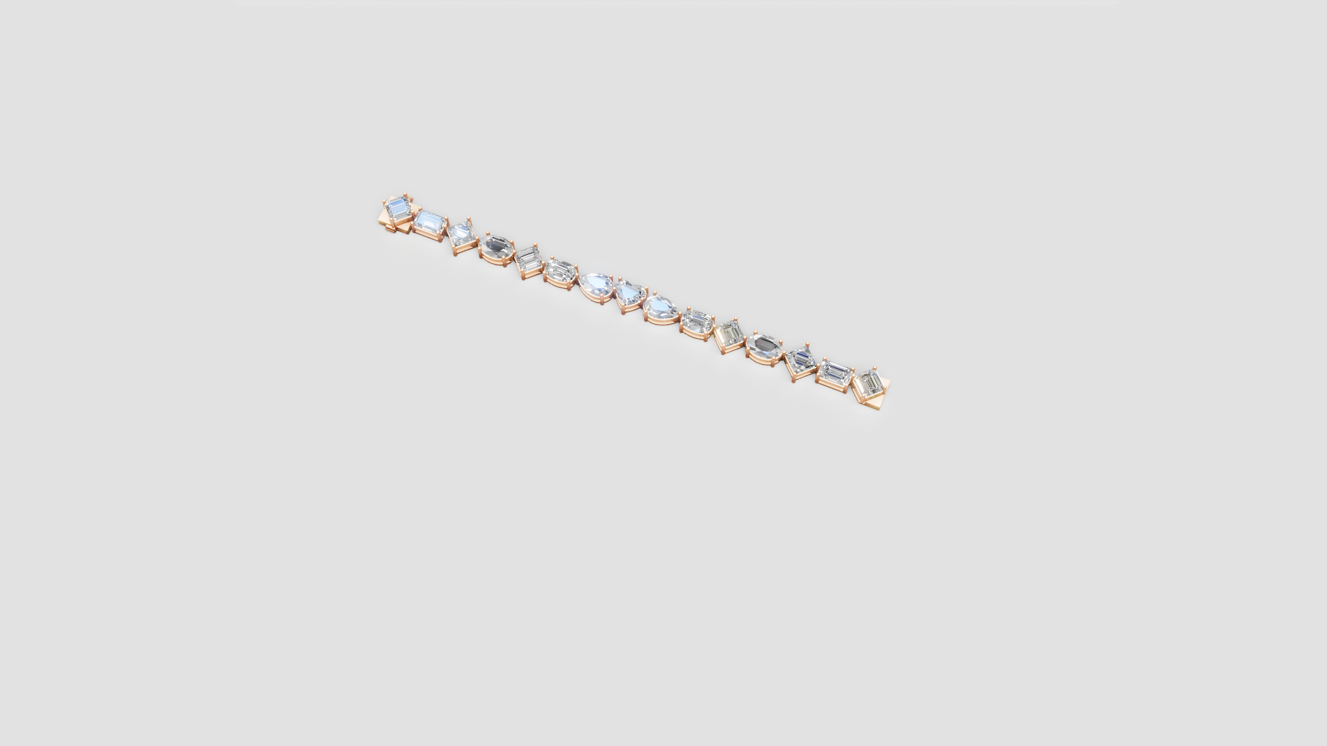 Symphony of Cuts Diamond Bracelet – Rose Gold Radiance in Every Facet