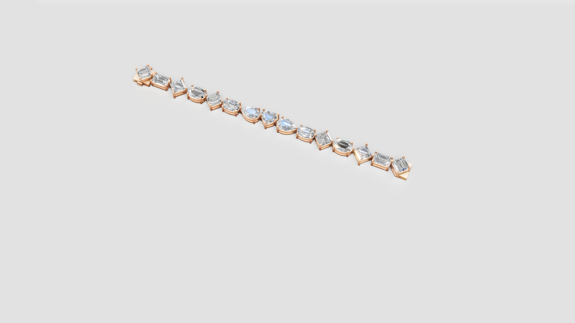 Symphony of Cuts Diamond Bracelet – Rose Gold Radiance in Every Facet