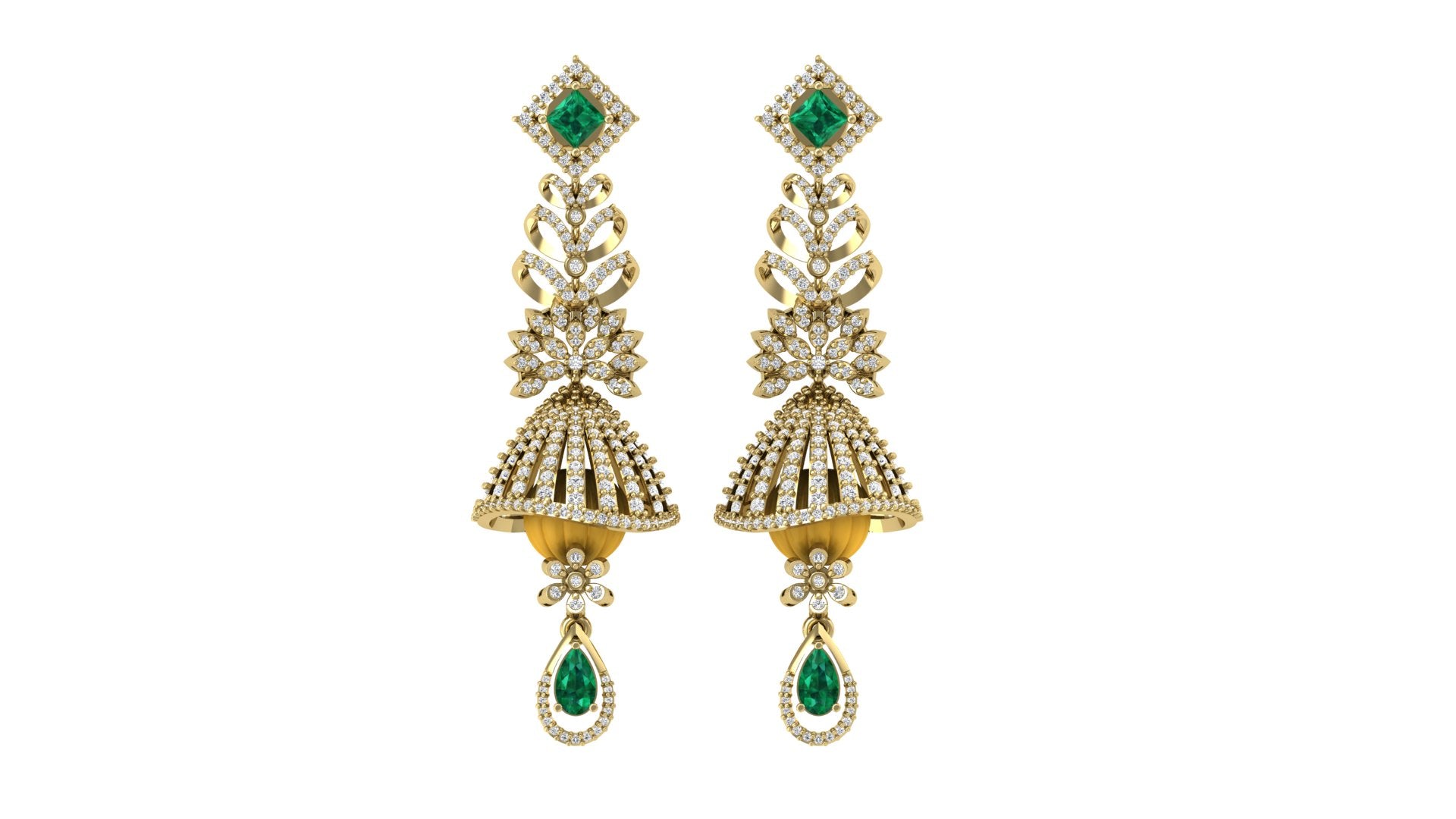 Royal Emerald Jhumka Earrings – A Symphony of Tradition & Elegance