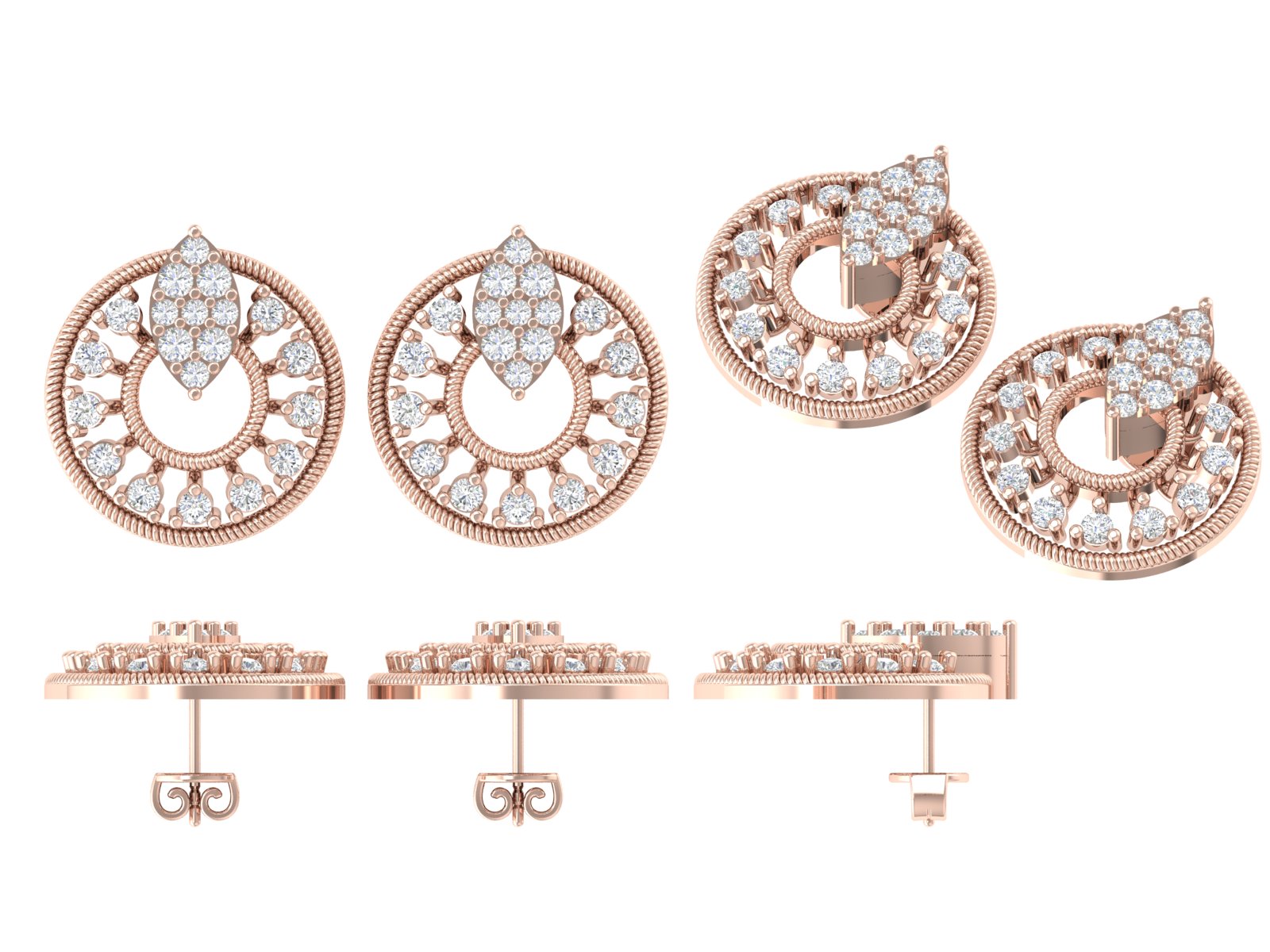 Marquise Crown Halo Earrings – Where Modern Glamour Meets Regal Grace