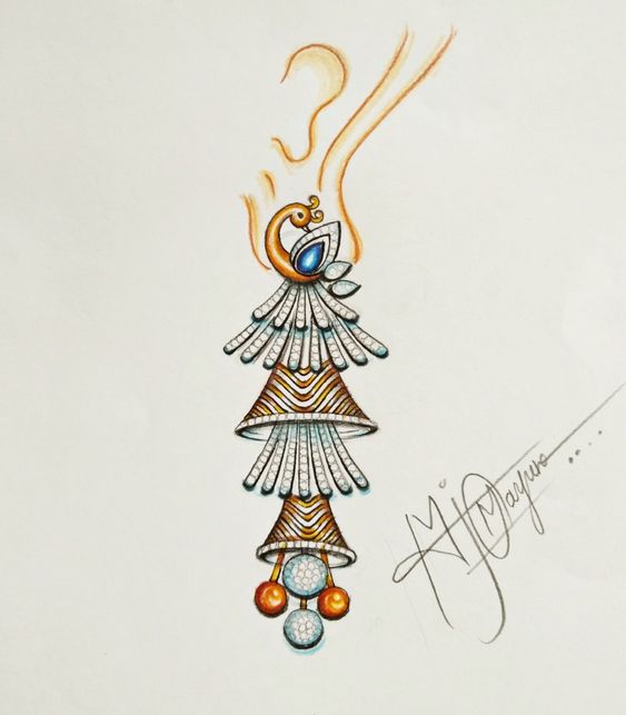 Regal Cascade Jhumka Earrings – A Golden Symphony of Grace & Glamour