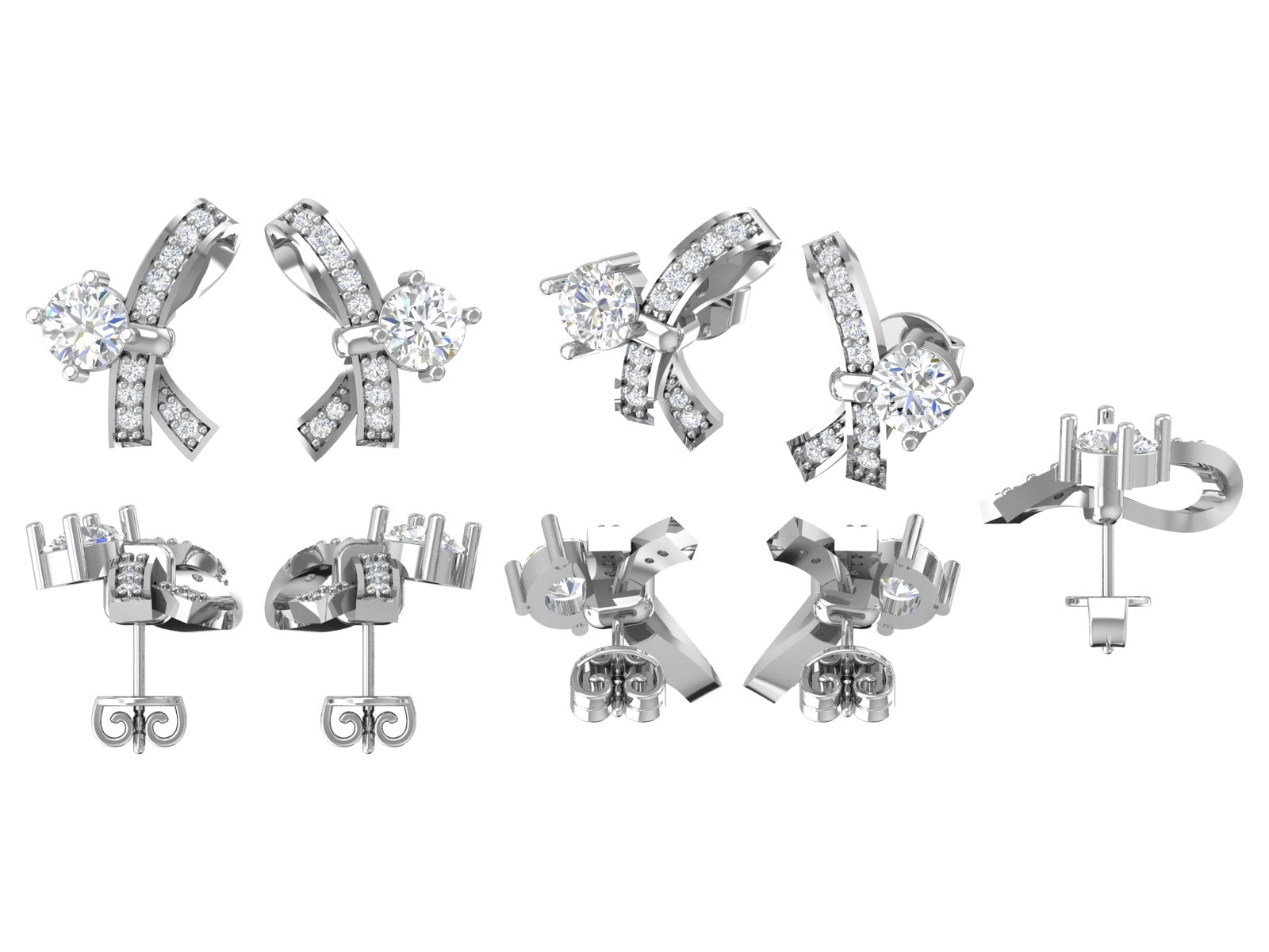 Diamond Bow Grace Studs – Delicate Sparkle with a Feminine Twist
