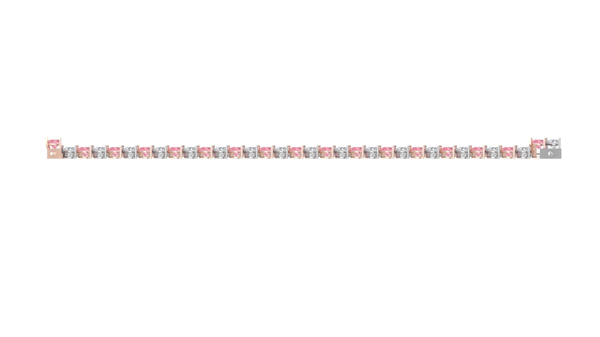 Rosé Radiance Duo-Tone Tennis Bracelet – Pink & White Sparkle in 14KT Elegance