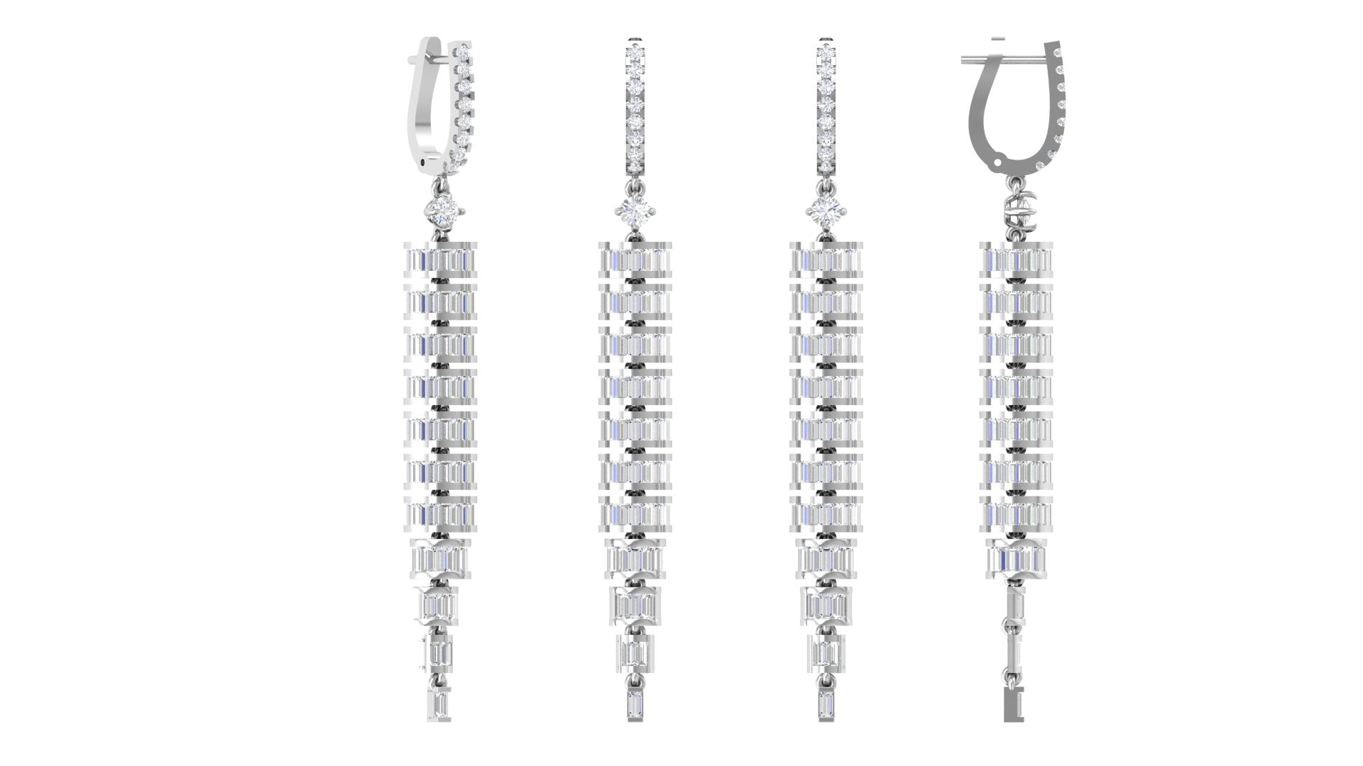 Luxe Multi-Tone Drop Earrings – Geometric Elegance in 14K Gold