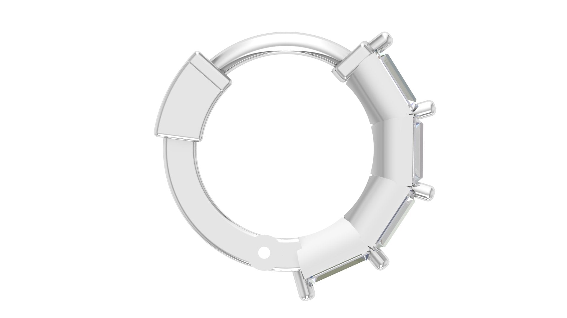 Lumière Baguette Hoops – Sleek Modern Elegance in 14KT White Gold