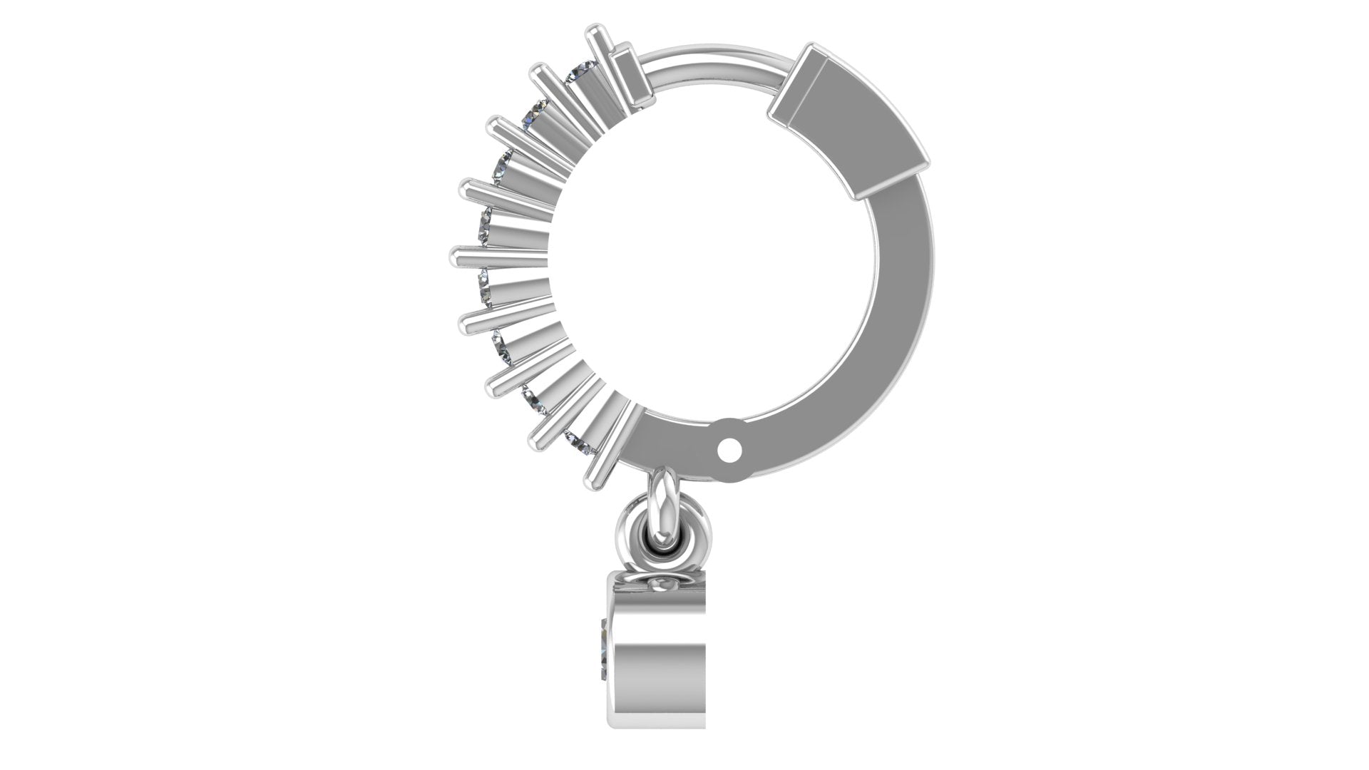 Solstice Drop Sparkle Hoops – Dainty Diamond Dangle in 14KT White Gold