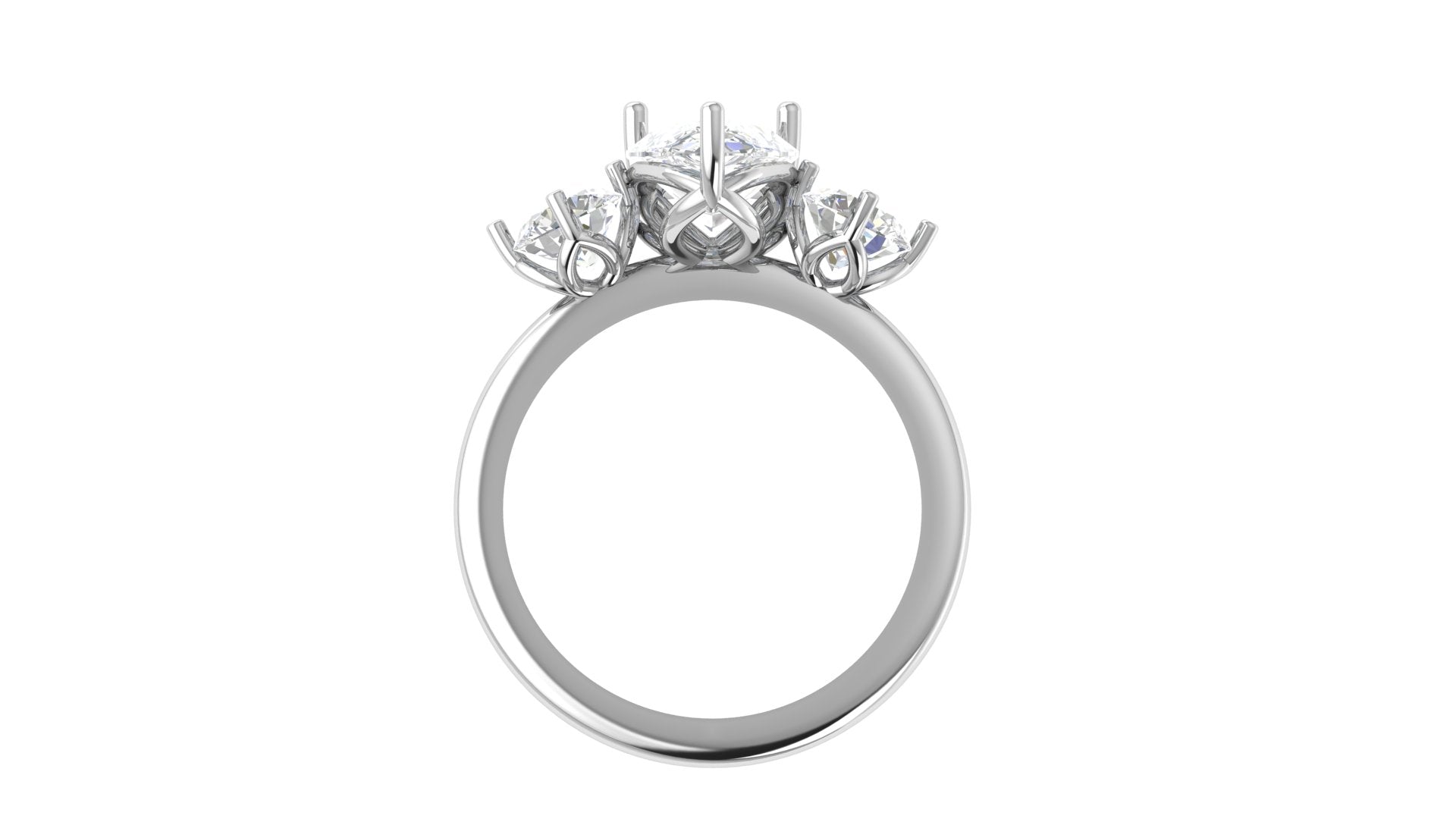 Marquise Muse Trio Ring – Contemporary Elegance in 14KT White Gold