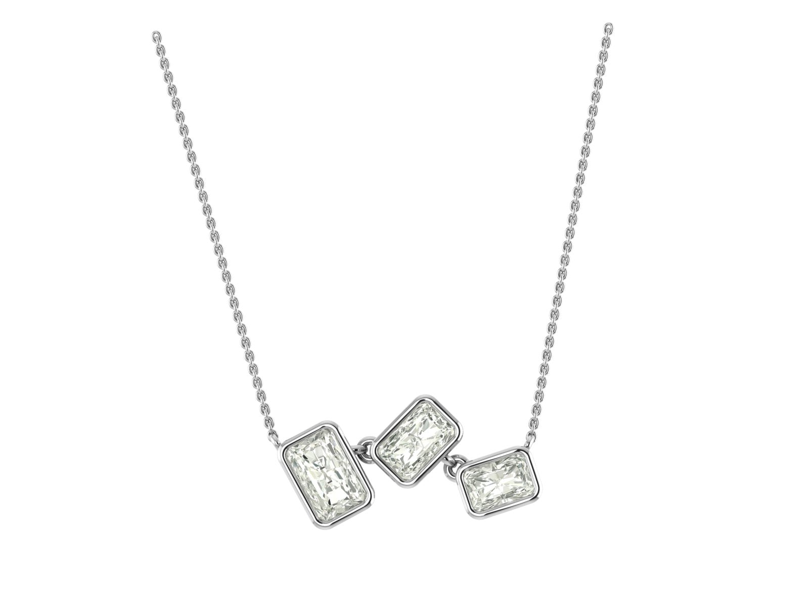 Radiant Trio Diamond Pendant – Elegant Balance in Motion