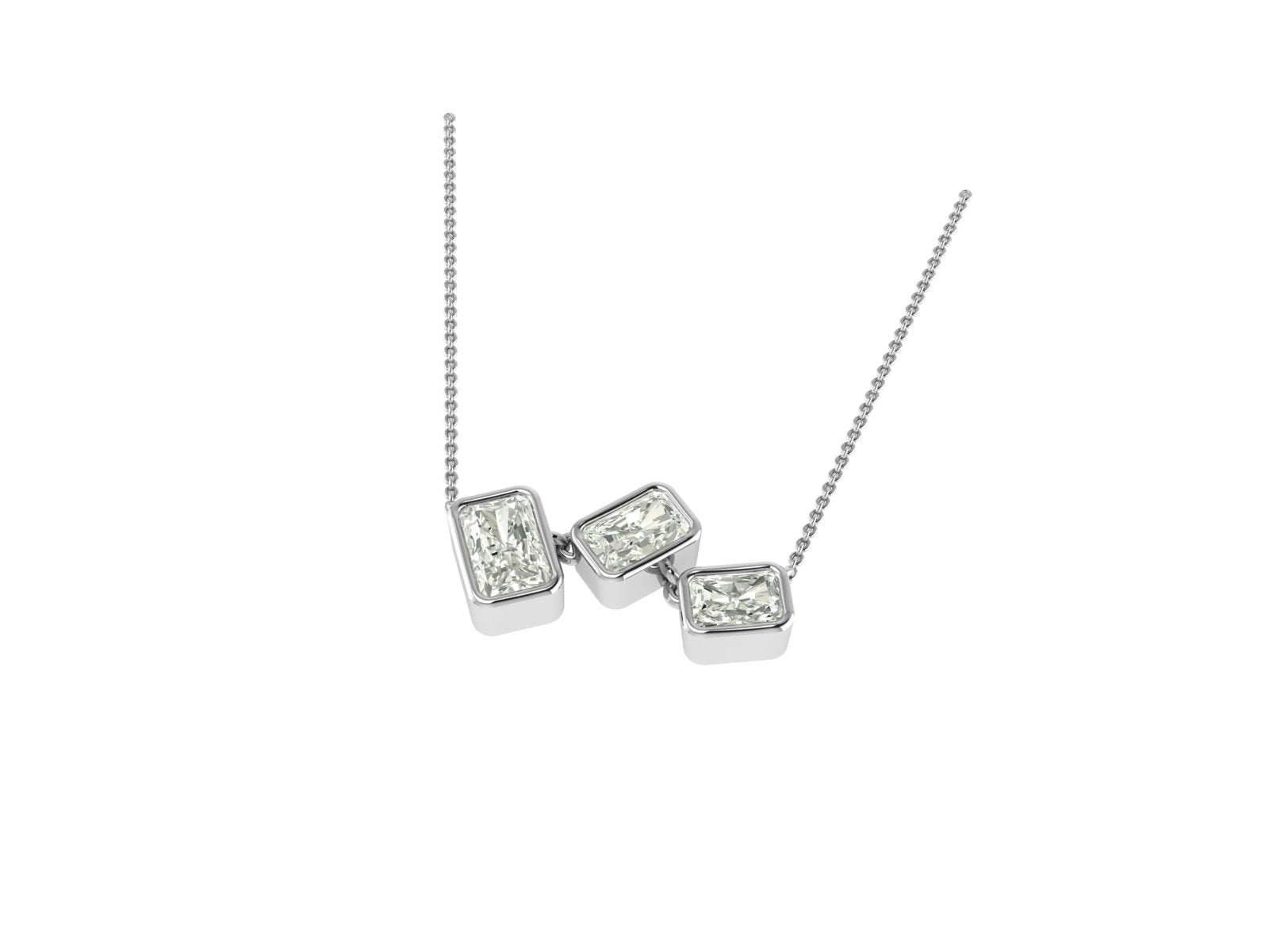 Radiant Trio Diamond Pendant – Elegant Balance in Motion
