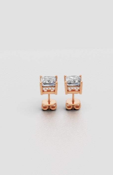 Classic Minimalist Princess-Cut Stud Earrings – Everyday Sparkle with Refined Simplicity ✨