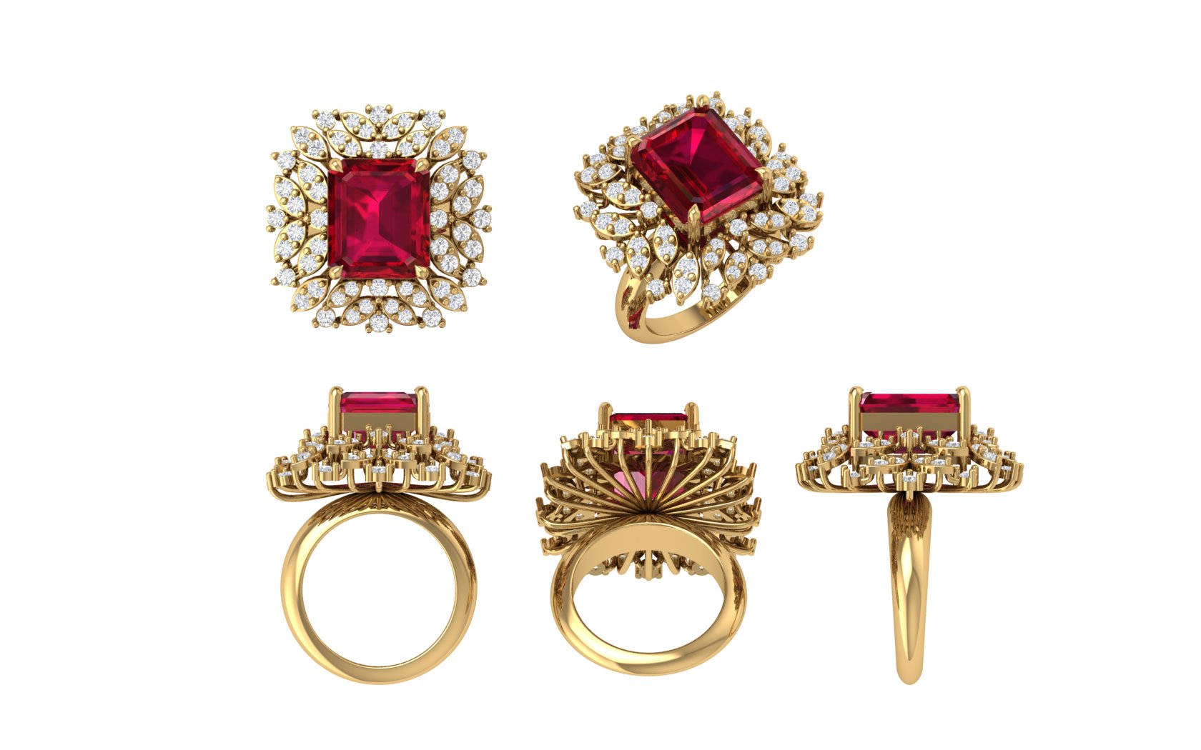 Royal Empress Statement Diamond Ring – Bold Regal Sparkle for Luxurious Moments 👑